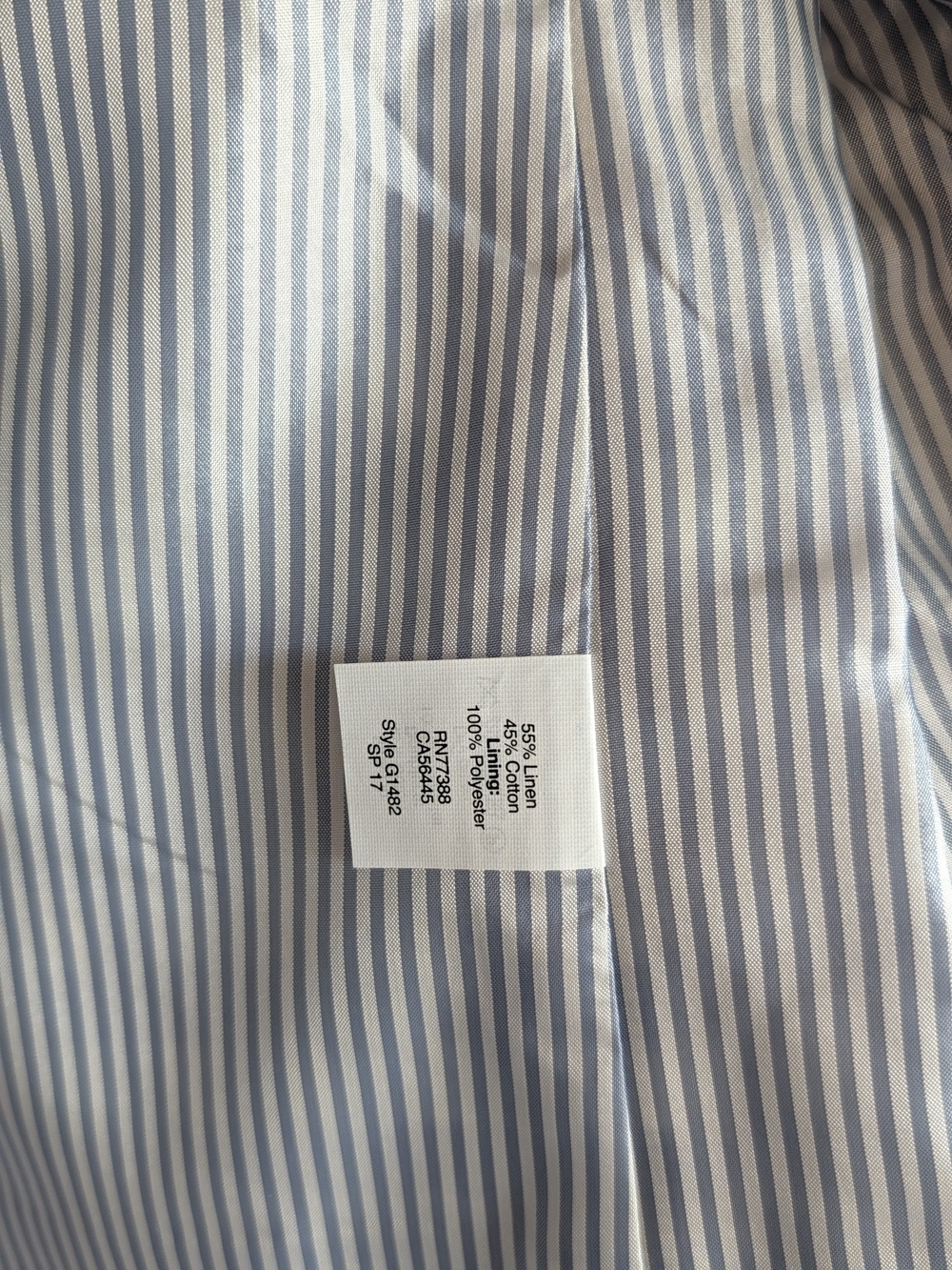 J.Crew Factory Gingham Schoolboy Linen Blazer Blue White Size 8 NWT - Picture 7 of 11
